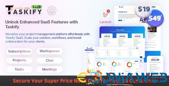 Taskify SaaS - Project Management System in Laravel