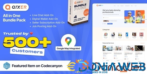 Universal Addon Bundle for Qixer - Handyman Service Marketplace and Home Service Finder