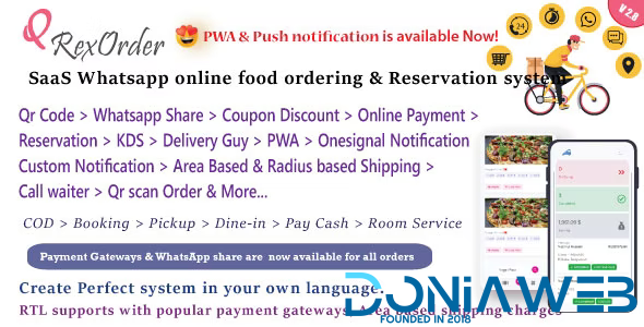 QrexOrder - SaaS Restaurants / QR Menu / WhatsApp Online ordering / Reservation system