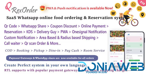 More information about "QrexOrder - SaaS Restaurants / QR Menu / WhatsApp Online ordering / Reservation system"