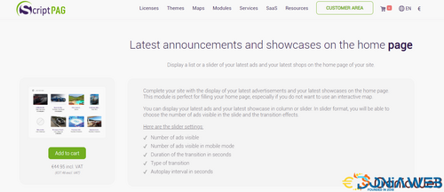 More information about "Module script pag "Latest announcements and showcases on the home page""