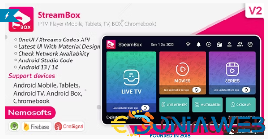 StreamBox v2.3 - IPTV Player (Android Mobile, Tablets, TV, BOX, Chrome Book)