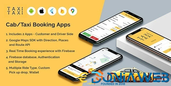 Taxi Taxi – Flutter Cab/Taxi Booking Apps