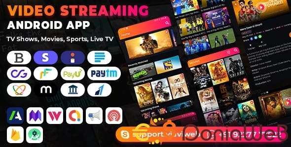 Video Streaming Android App (TV Shows, Movies, Sports, Videos Streaming, Live TV)