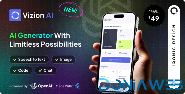 Vizion AI - AI Creator App with Flutter with ChatGPT-4o