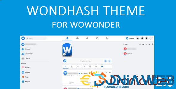 Wondhash 2.0 - Theme Wowonder Clone Facebook 2022