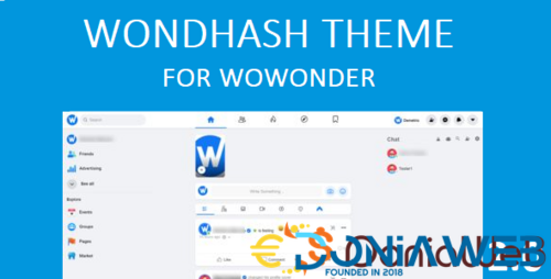 More information about "Wondhash 2.0 - Theme Wowonder Clone Facebook 2022"