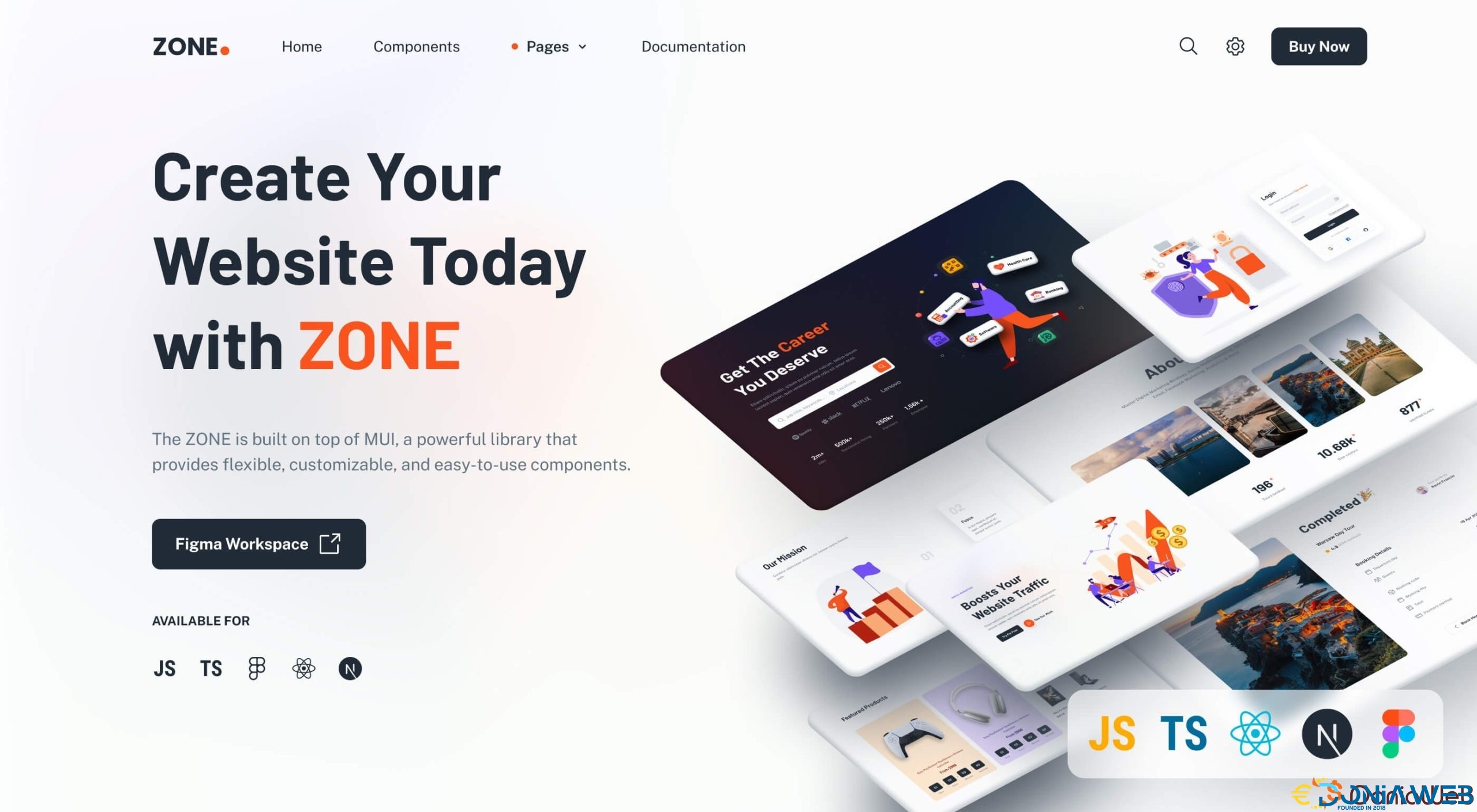 Zone - Multipurpose Landing Page + UI Kit ( Next + Typescript )