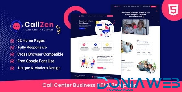 Callzen - Call Center Business HTML Template