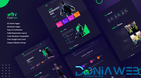 Footme - Football Player Portfolio HTML Templates