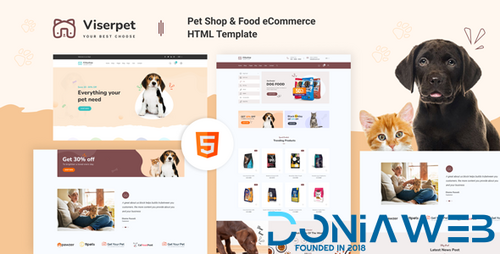 More information about "Viserpet - Pet Shop & Food eCommerce HTML Template"