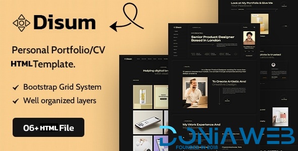 Disum - Personal Portfolio HTML Template