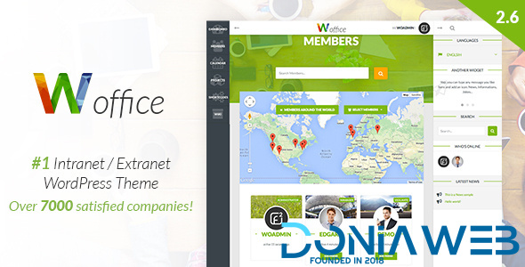 Woffice - Intranet, Extranet and Project Management WordPress Theme