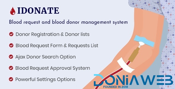 IDonatePro - Blood Donation, Request And Donor Management WordPress Plugin