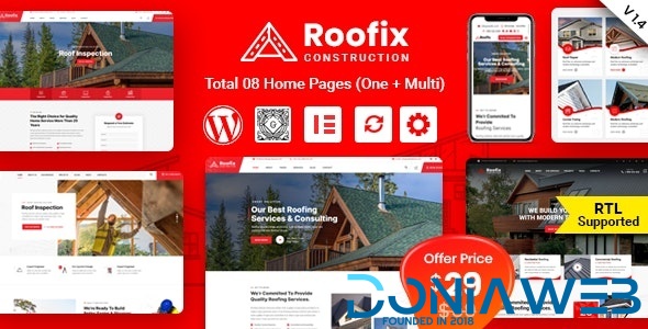 Roofix - Roofing Services WordPress Theme