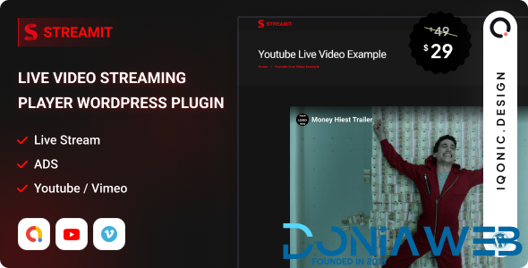 Streamit - Live Video Streaming Player WordPress Plugin