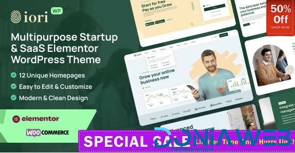 iori - Multipurpose Startup & SaaS Software Technology Elementor WordPress Theme