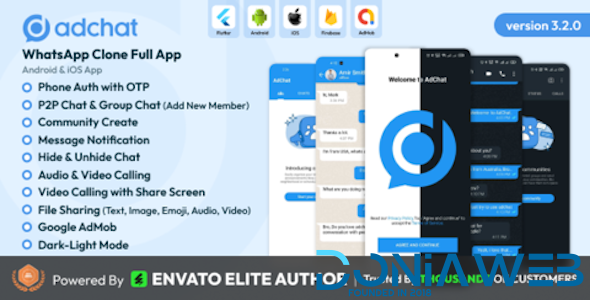 AdChat - WhatsApp Clone Android & iOS app