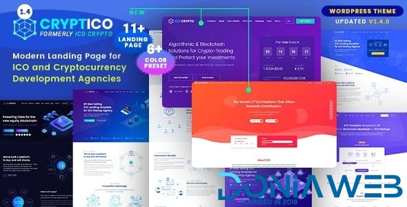 Cryptico - ICO Crypto Landing & Cryptocurrency WordPress Theme