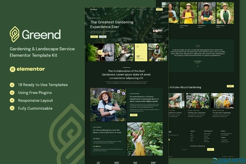 More information about "Greend - Gardening & Landscape Service Elementor Template Kit"