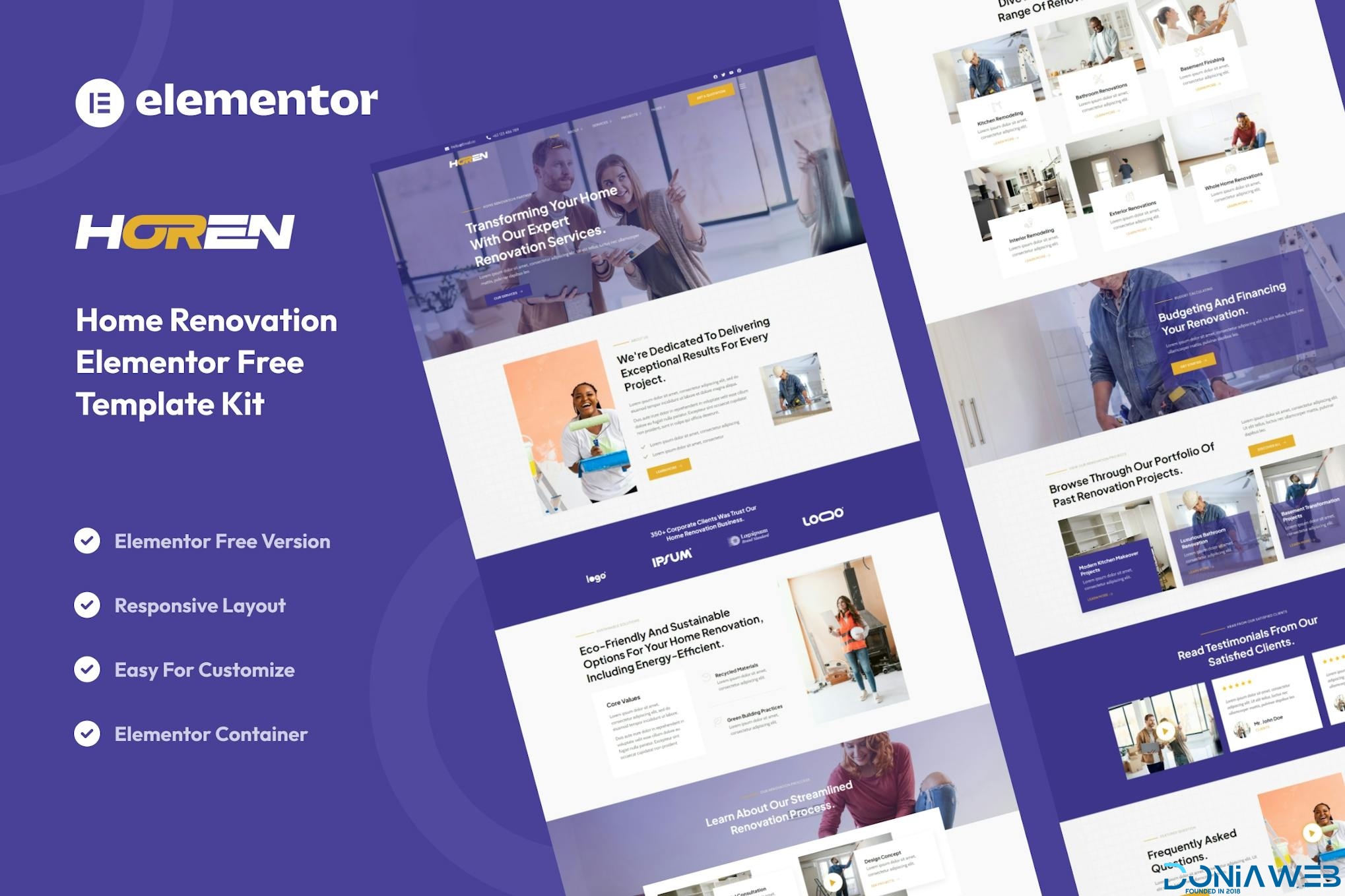 Horen - Home Renovation Services Elementor Template Kit