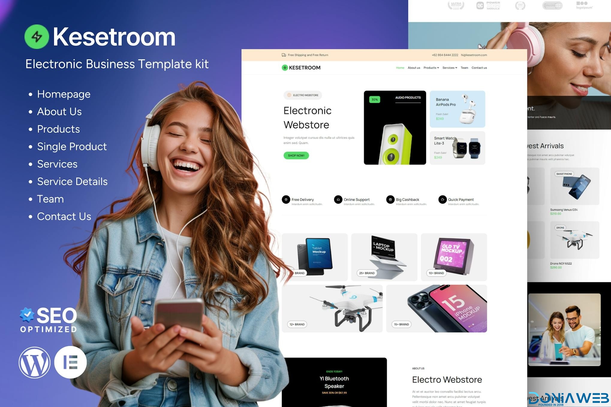 Kesetroom - Electronic Business Elementor Template Kit