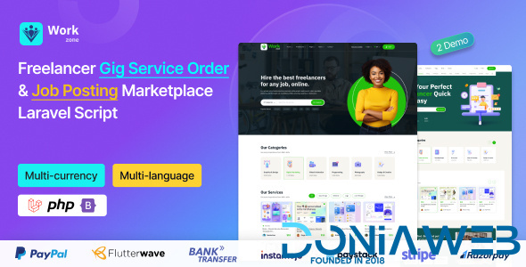 Workzone - Freelancer Marketplace for Gig Service Order & Job Posting Laravel Script