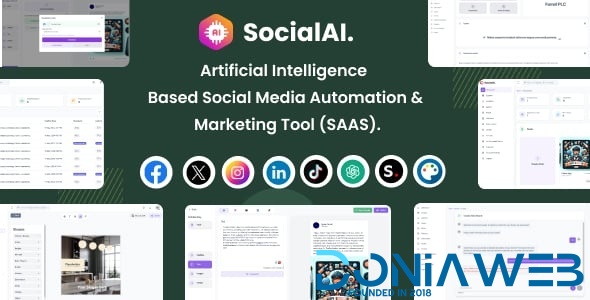 SocialAI - Artificial Intelligence Based Social Media Automation & Marketing Tool (SAAS)