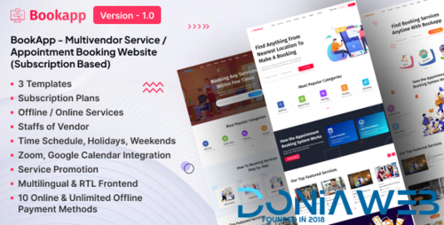 More information about "Bookapp - Multivendor Service / Appointment Booking Laravel Website (Subscription Based)"