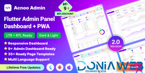 More information about "Acnoo Admin - Flutter Admin Panel Dashboard with PWA"