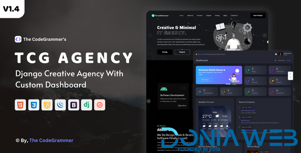 TCG AGENCY - Python Django Creative Digital Agency Script With Custom Dashboard