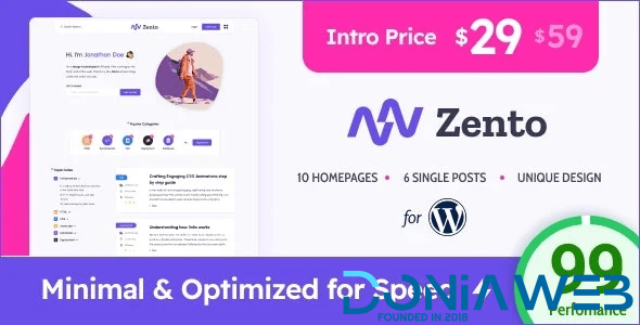 Zento - Modern & Lightweight Blog for WordPress