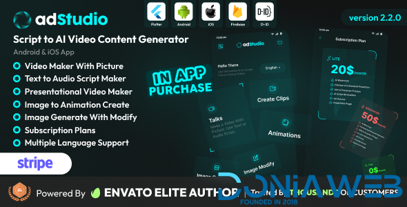 AdStudio - Script to Video Content Generator Android and iOS App