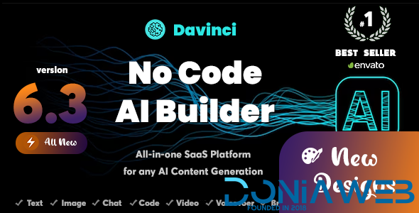 DaVinci AI - OpenAI Content, Text, Image, Voice, Chat, Code, Transcript, and Video Generator as SaaS