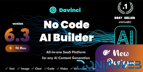 More information about "DaVinci AI - OpenAI Content, Text, Image, Voice, Chat, Code, Transcript, and Video Generator as SaaS"