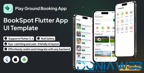 More information about "BookSpot UI Template | Play Ground Booking App | Flutter | Easy Sports Venue Reservations App"