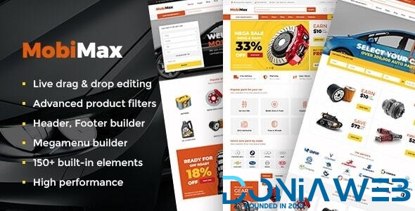 Mobimax - Auto Parts WordPress Theme + WooCommerce Shop