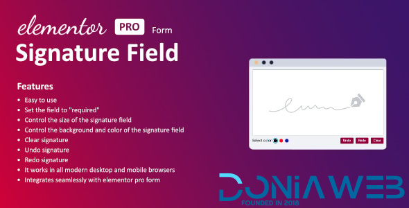 Signature Field for Elementor form