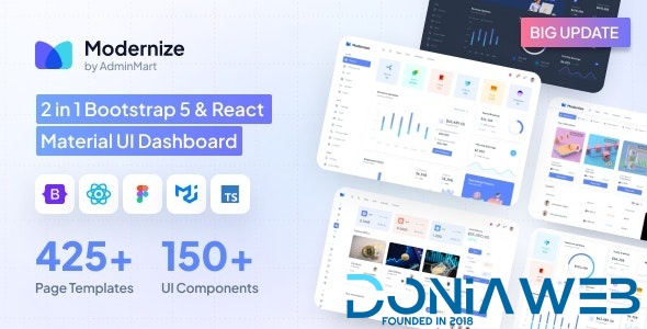 Modernize Bootstrap 5 & React MUI Admin Dashboard