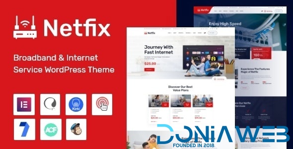 Netfix - Broadband & Internet Services WordPress Theme + RTL