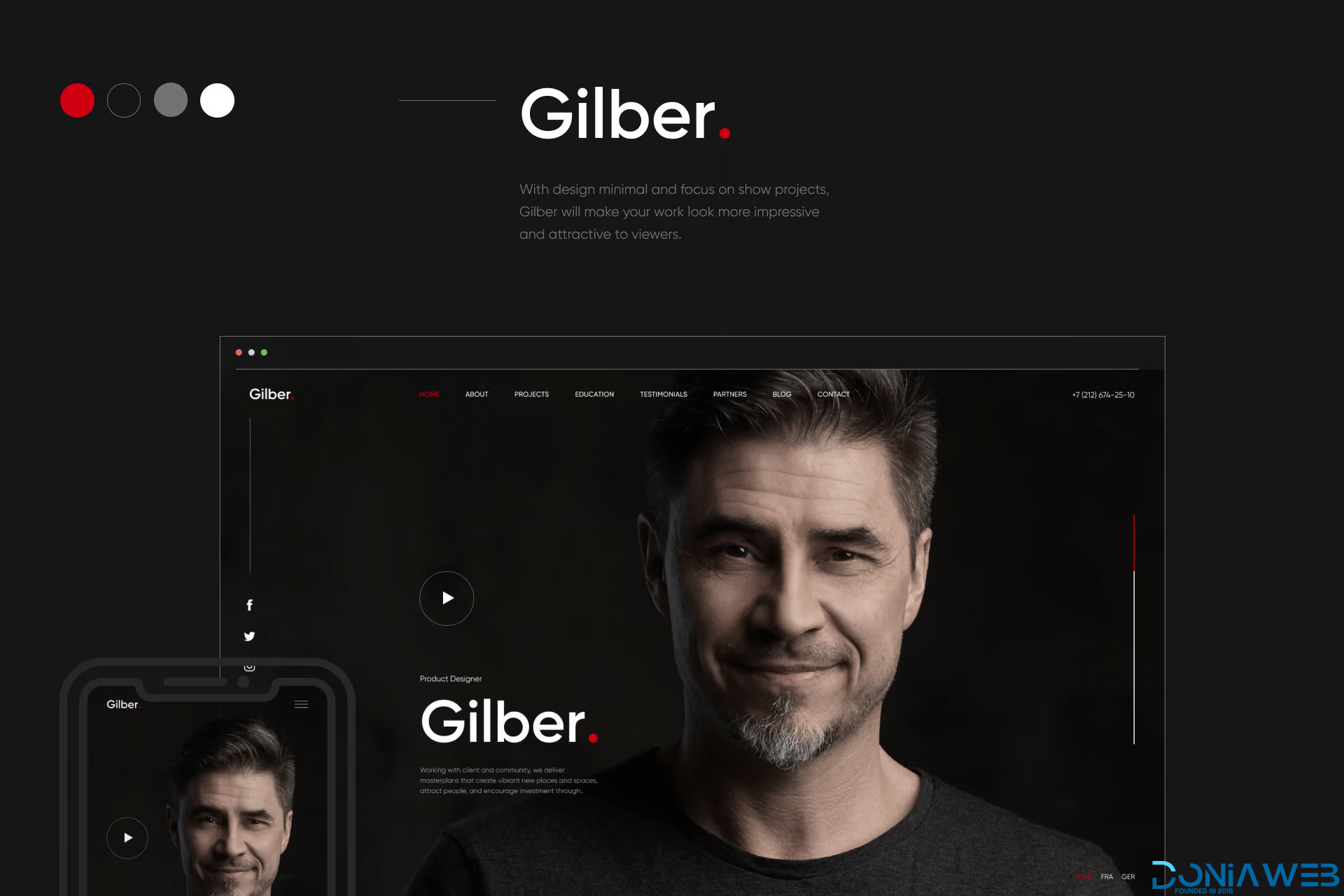 Gilber - Personal CV/Resume WordPress Theme