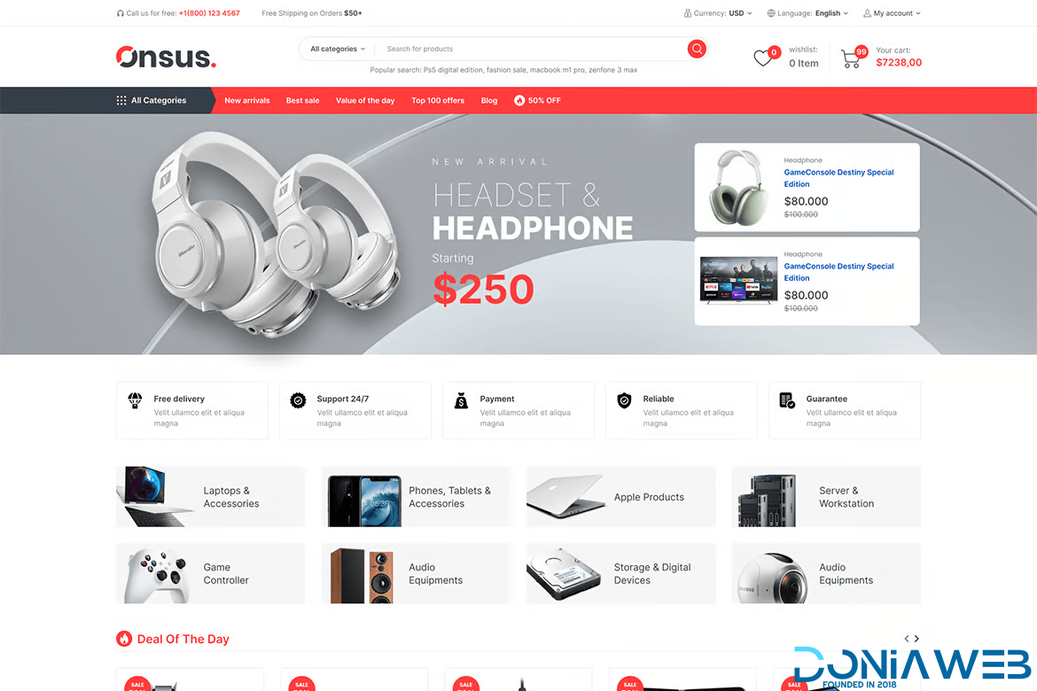 Onsus - Electronics E-commerce WordPress Theme