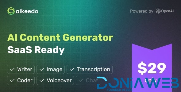 Aikeedo - AI Content Generator Platform - SaaS Ready - OpenAI