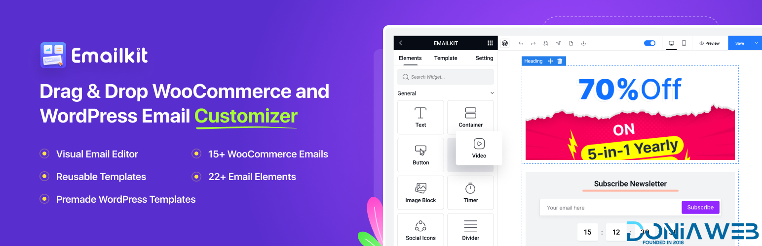 EmailKit Pro - Email Customizer for WooCommerce & WP