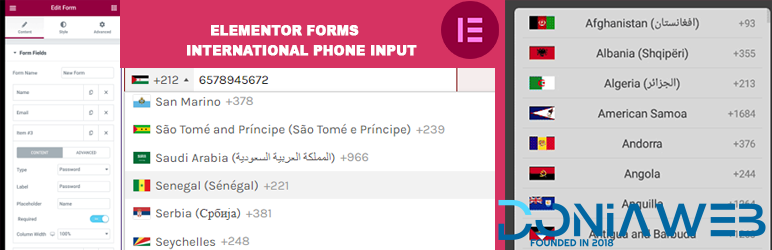 Telephone field for Elementor Forms Pro