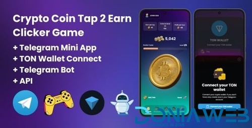 More information about "Crypto Coin Tap-2-Earn Clicker Game With Telegram Mini App + API + Bot + TON Wallet Connect"