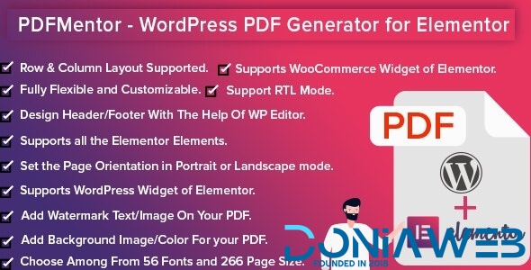 PDFMentor Pro - WordPress PDF Generator for Elementor