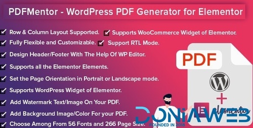 More information about "PDFMentor Pro - WordPress PDF Generator for Elementor"