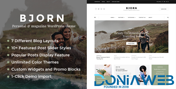 Bjorn - Responsive WordPress Personal Blog Theme