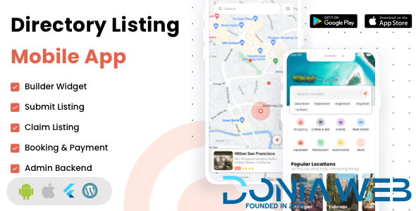 Listar FluxPro - Flutter mobile directory listing & booking - Wordpress Backend